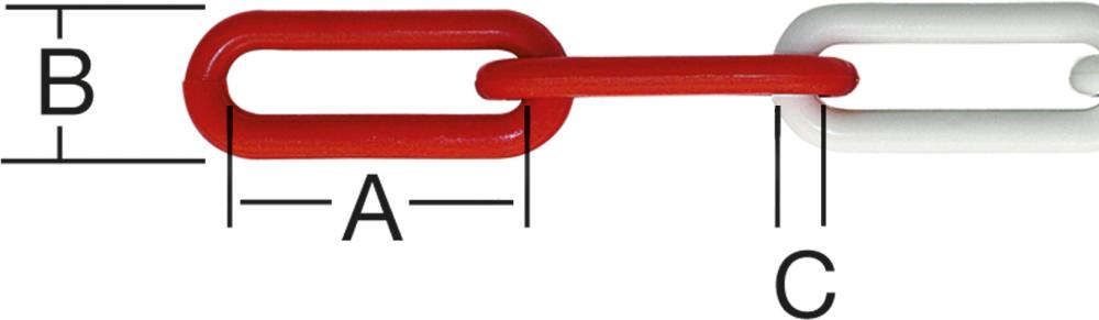 Kunststoffkette 8 mm rot weiß 25m
