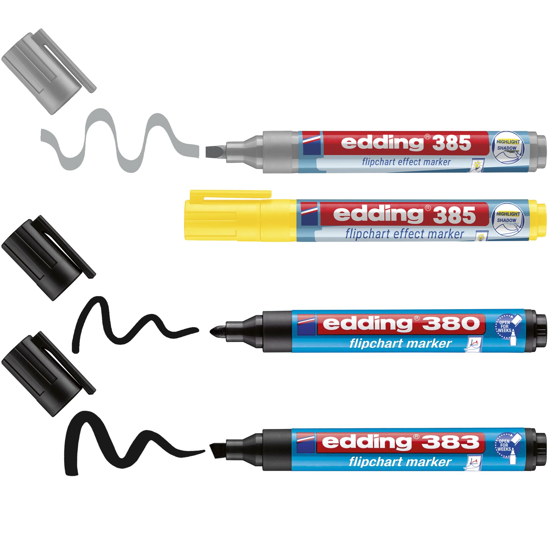Flipchartmarker Set sort 4St