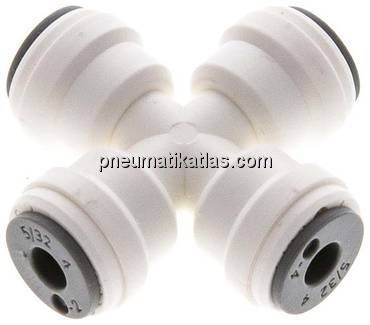 Kreuz-Steckanschluss 5/32" (3,97 mm), IQS-LE (EPDM-Dichtung)