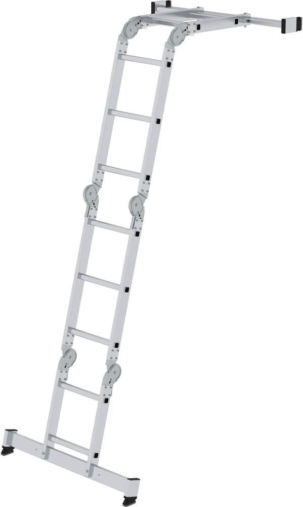 Alu-Vielzweckleiter 2x2 + 2x3 Sprossen Höhe als Bühne 0,63 m Arbeitshöhe bis 4,00 m