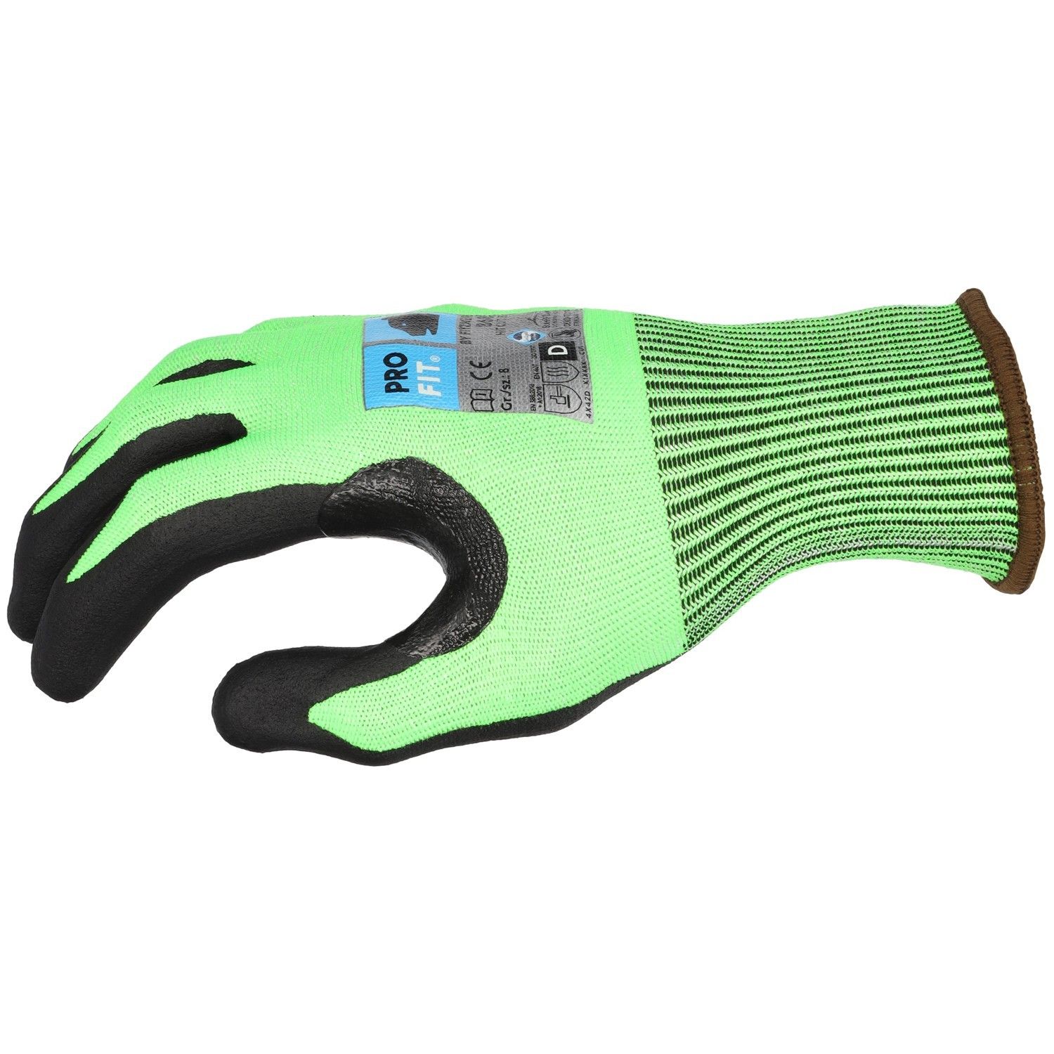 Nitril Schnittschutzhandschuh"Hit Cut D", neongrün/schwarz 10