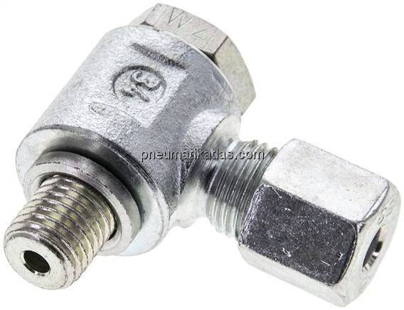 Winkel-Schwenkverschraubung M 12x1,5-6 S (M14x1,5), Stahl verzinkt