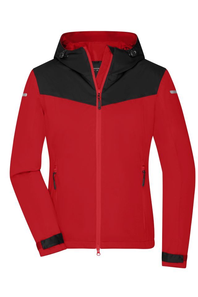 Ladies' Allweather Jacket Leichte, gefütterte Outdoor Softshelljacke für extreme Wetterbedingungen rot/schwarz, Gr. S