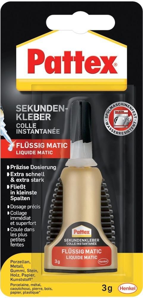 Pattex Sekundenkleber Matic flüssig 3g