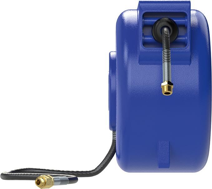Schlauchaufroller PP, Druckluft/Wasser, inkl. 8m PVC-Schl. Ø8mm, AG R1/4"-R3/8", RIEGLER
