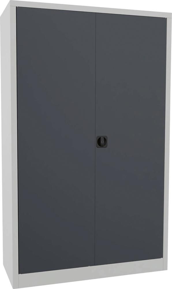Flügeltürenschrank 4 Einlegeböden a 80kg RAL 7035/7016 B1200xT500xH1950mm