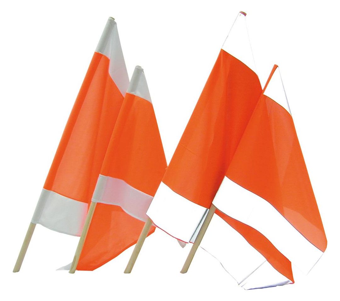 Warnflagge: weiss/orange/weiß