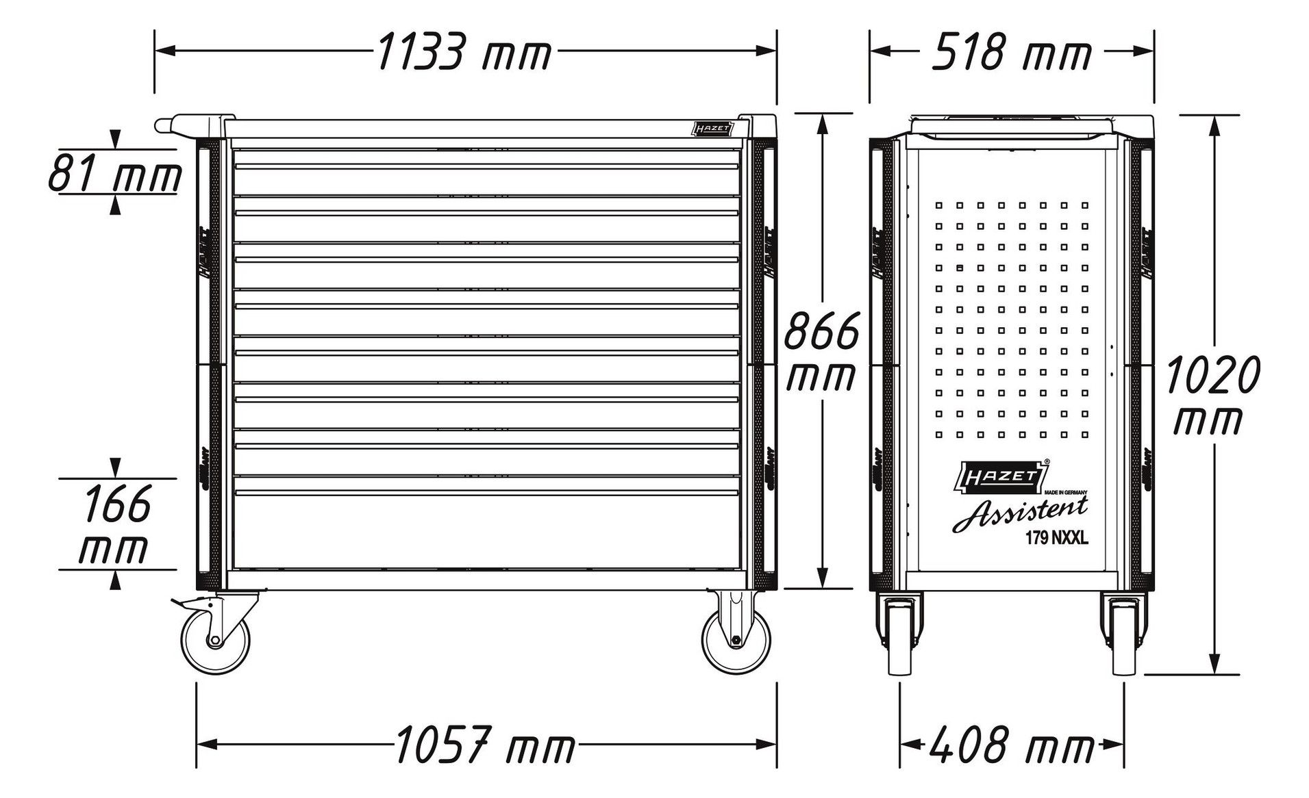 HAZET Werkzeugwagen, "179NXXL-7"