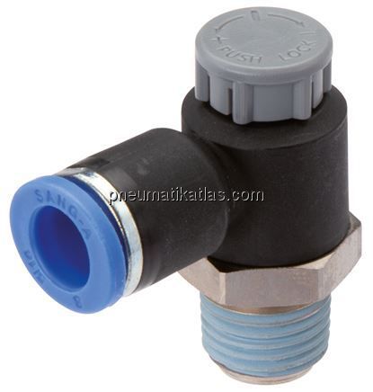 Kompakt-Drosselventil R 1/8"-4mm,abluftregelnd (Standard)
