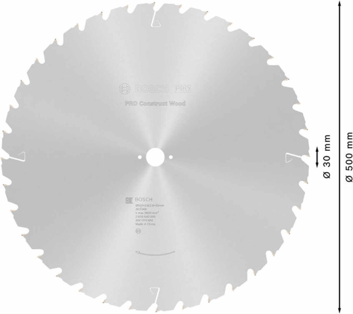 PRO Construct Wood Kreissägeblatt, 500 x 3,8 x 30 mm