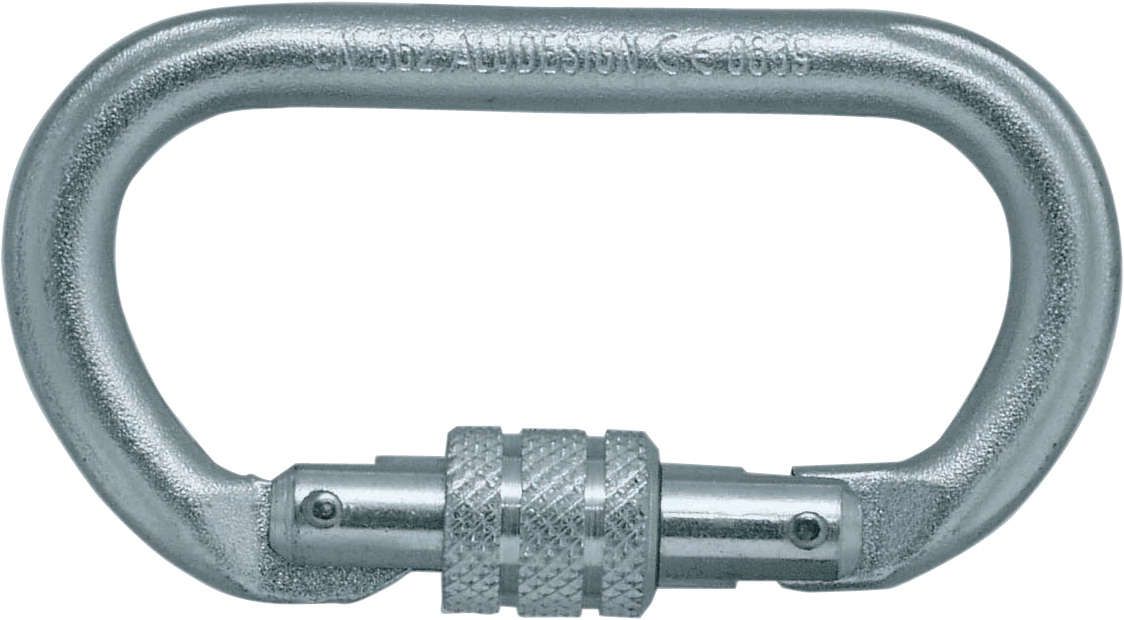 Karabiner,oval,m. Schraubsich.,Stahl,EN 362, 22 kNSKYLOTEC