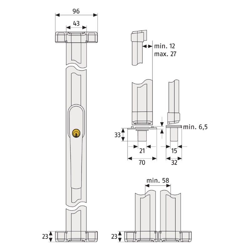 ABUS Fenster-Stangenset zu "FOS550/650 4B"