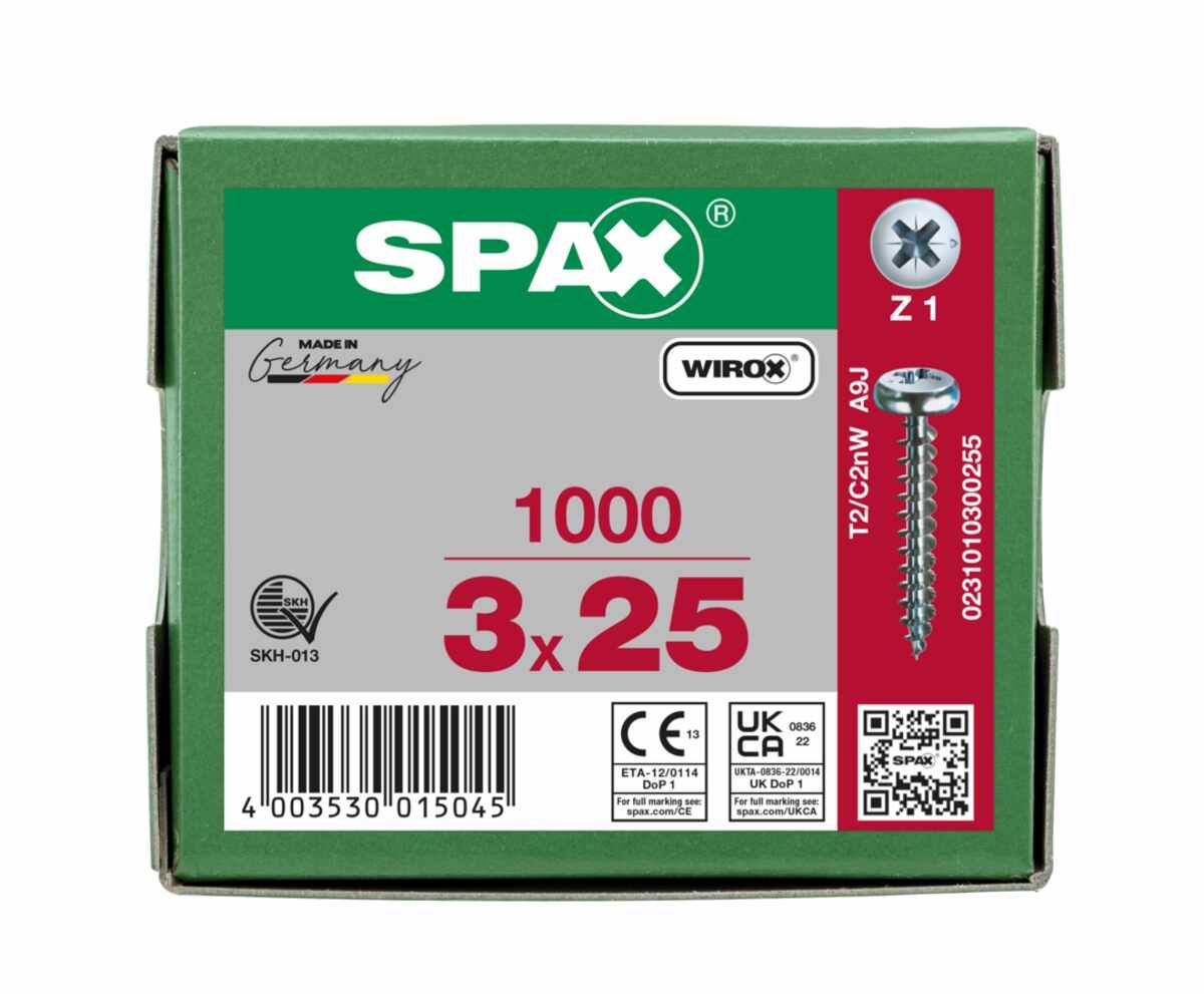 Spax/Schrauben Panhead 3,0X25 VE1000