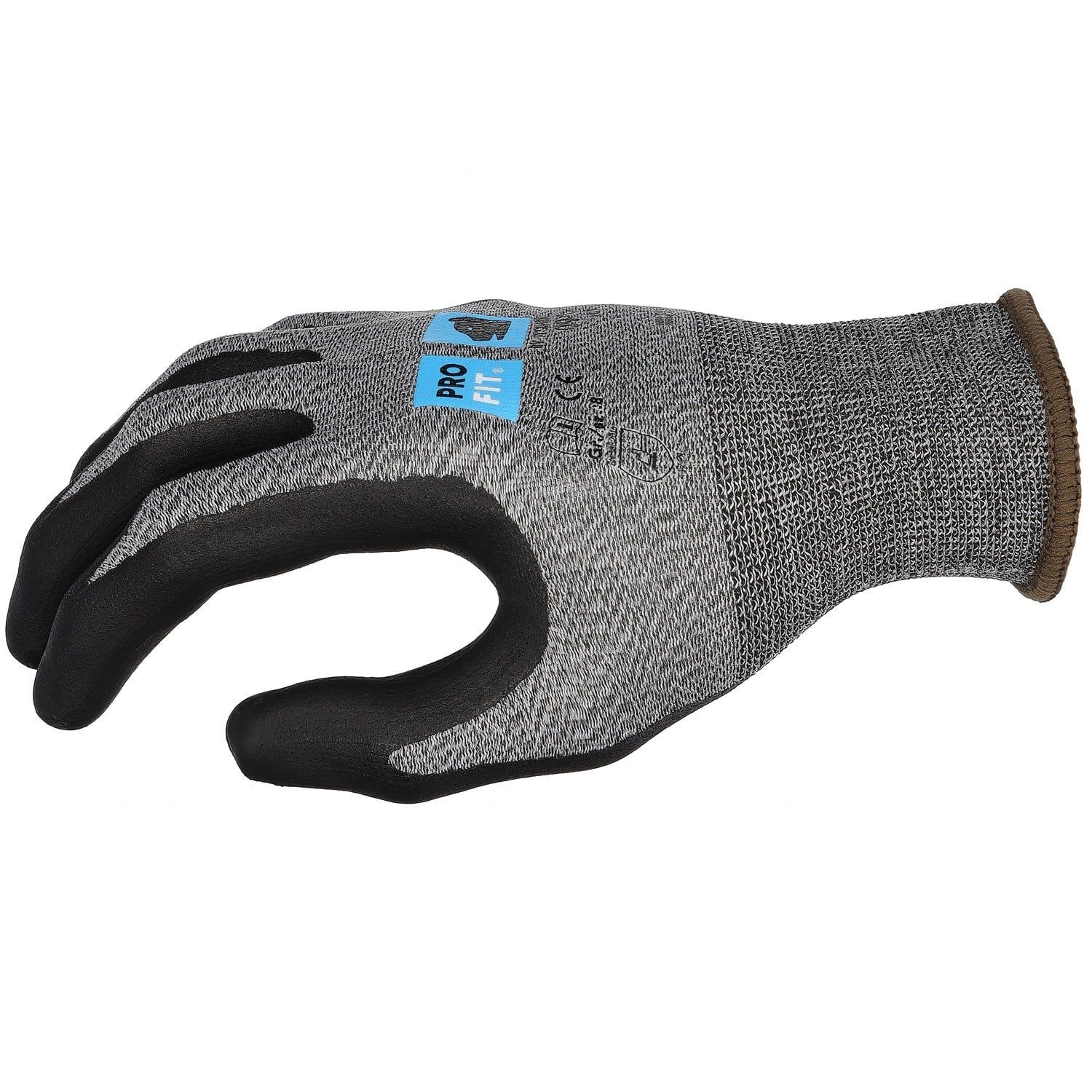 Nitril Handschuhe, "Hit",Nitrilschaum, grau/schwarz 10
