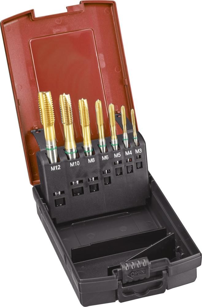 Maschinengewindebohrer- Set DIN371/376 TiN Typ UNI 6H DurchgangslochM3-M12 FORMAT GT