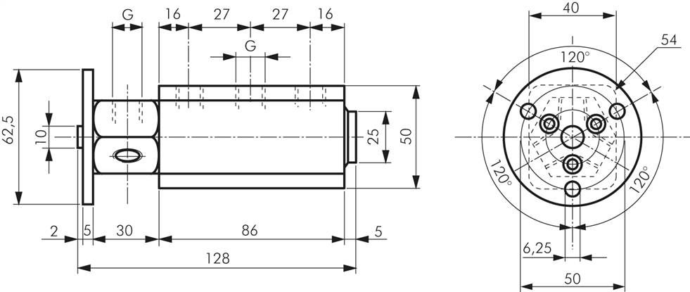 Drehdurchführung 3-fach, G 1/4", Standard