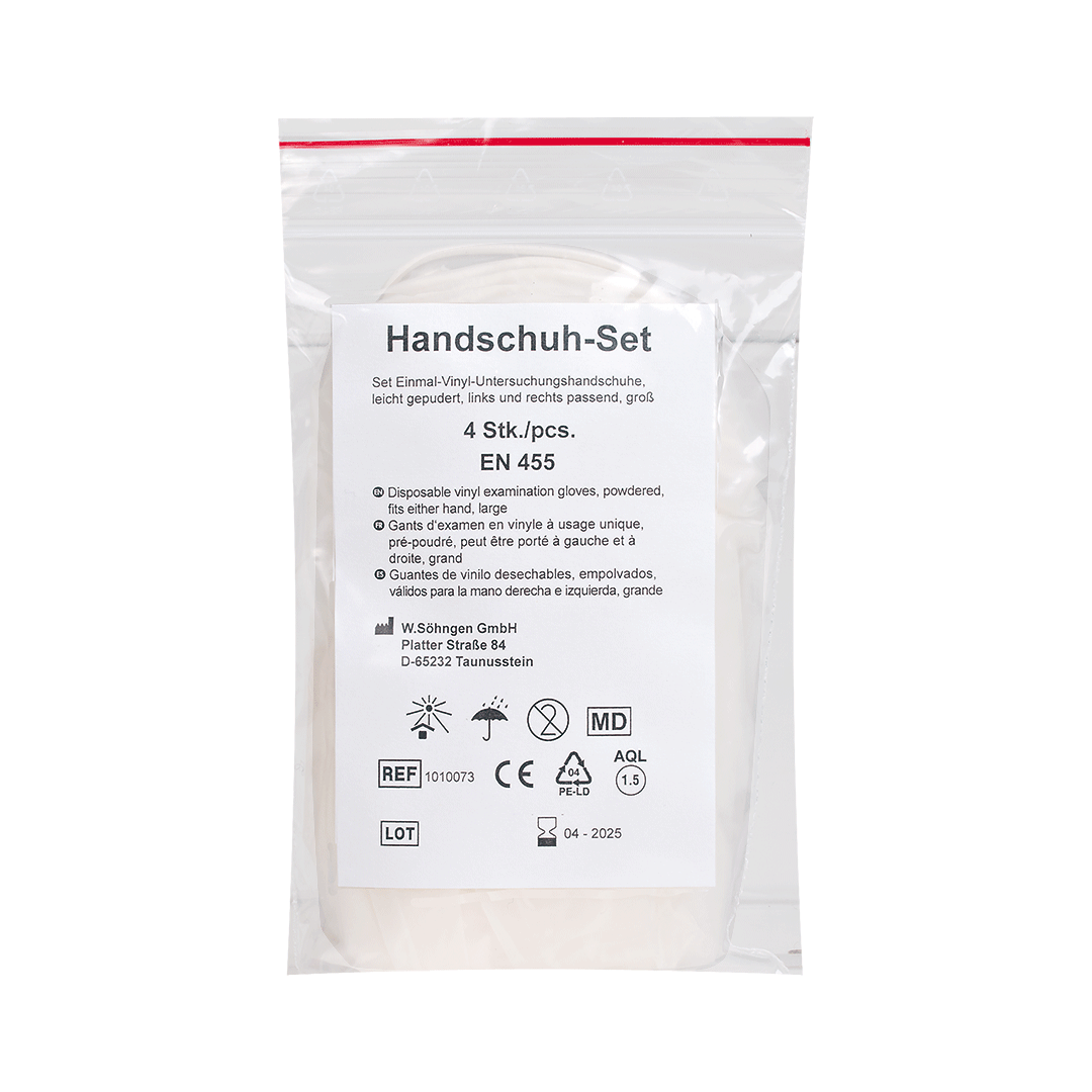 Handschuh-Set mit 4 Stück Vinyl groß