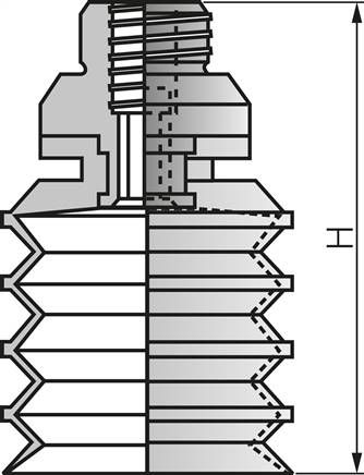 Balgsauger, 4,5-fach, P-Serie, 20x16mm, CR (50A, schwarz)