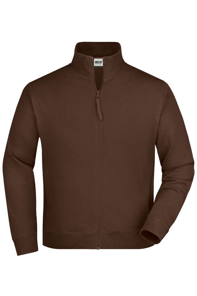 Sweat Jacket Klassische Sweatjacke aus French-Terry braun, Gr. S