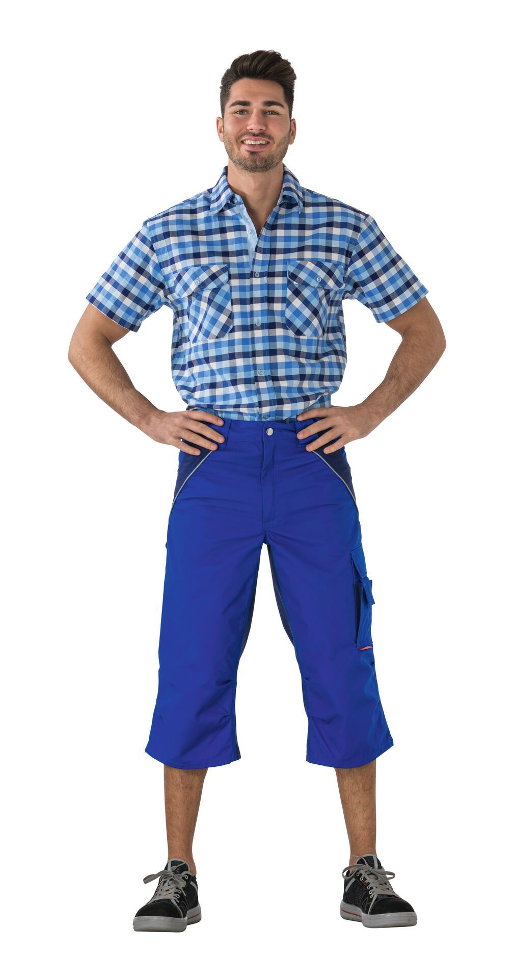 Planam 3/4-Hose Plaline kornblumenblau/marine Gr. XS