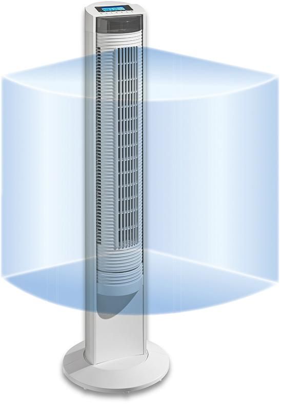 Säulenventilator H 1040 mm Luftmenge 465 m³/h Kunststoff weiß