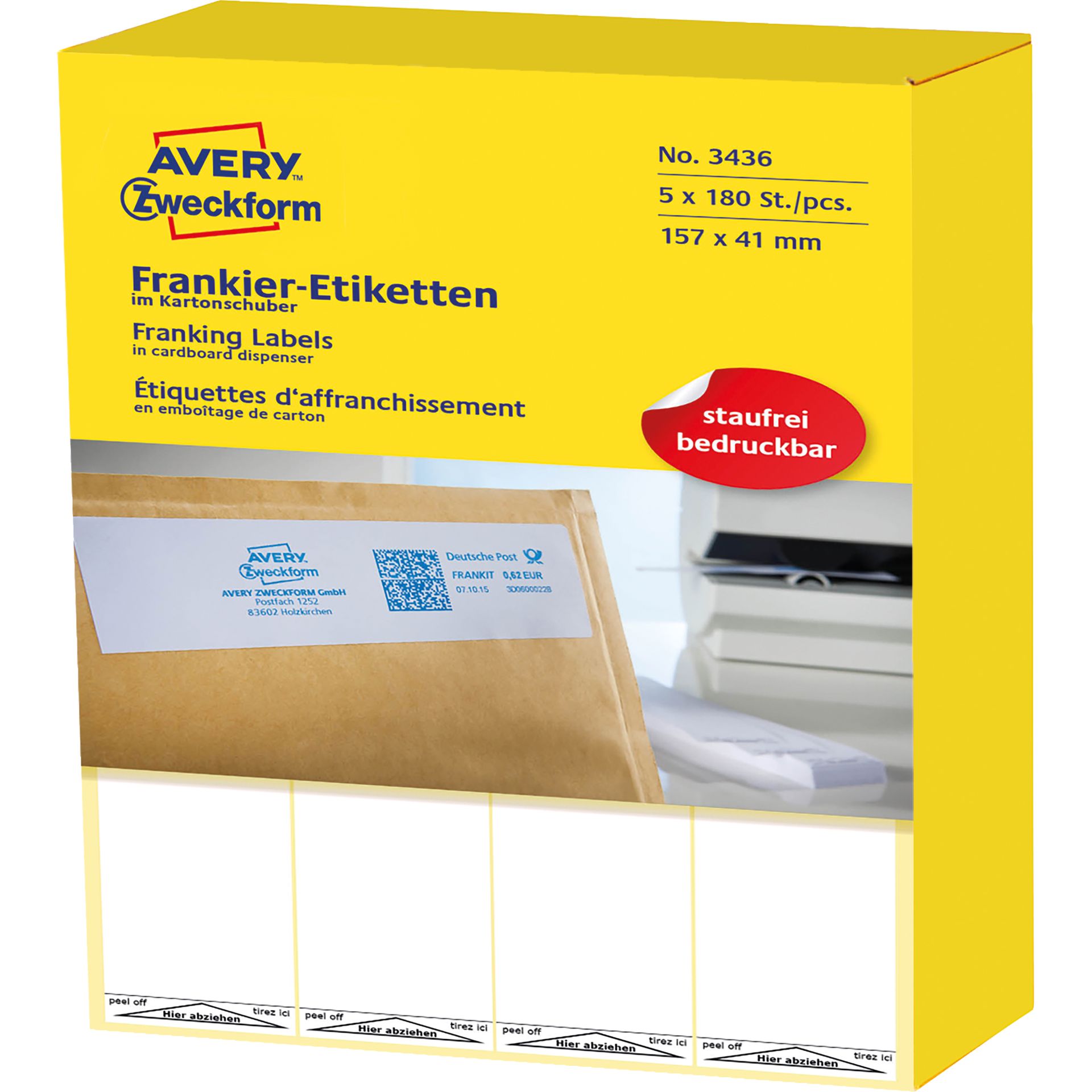 Frankieretikett Einzel 157x41mm 900 St./Pack.