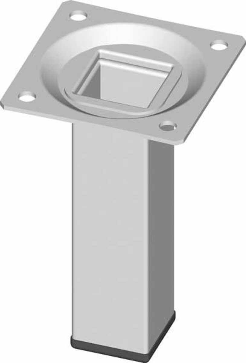 Stahlrohrmöbelfüsse weiss 100mm eckig