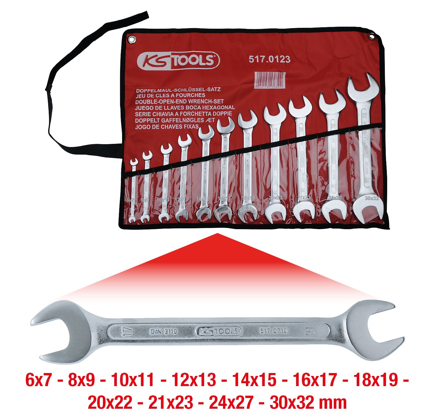 KS Tools Doppel-Maulschlüssel-Satz