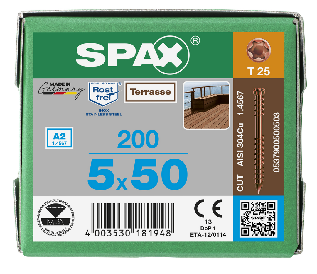 SPAX Terrassenschraube Zylinderkopf T-STAR plus FG