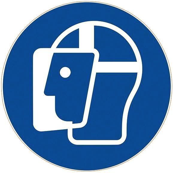 Gebotsschild Aluminium D200 mm Gesichtsschutzschild benutzen