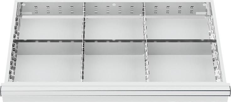 Schubladeneinteilung Metalleinteilung BLH 75 mm Innenmaß 800x450 mm