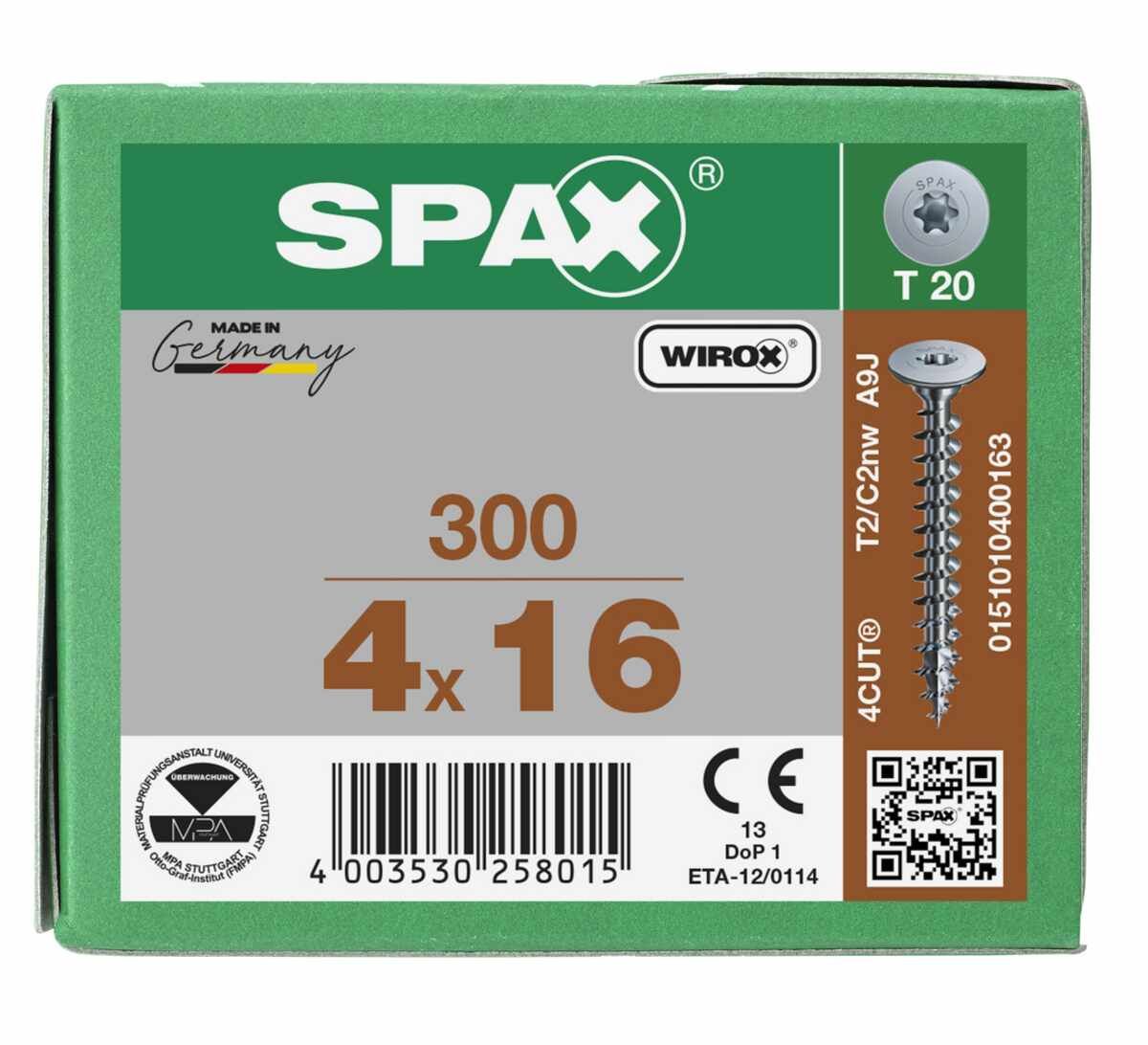 Rückwandschrauben Spax T-STAR 4,0x16 mm VE300