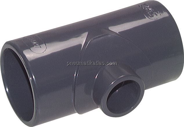 Klebemuffen-T-Stück, reduziert, PVC-U, 20x16x20mm
