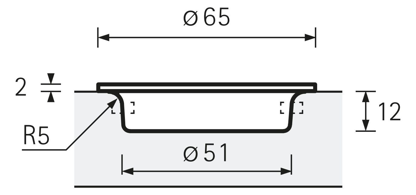 HETTICH Einsetzgriff Aboa Ø 65 mm