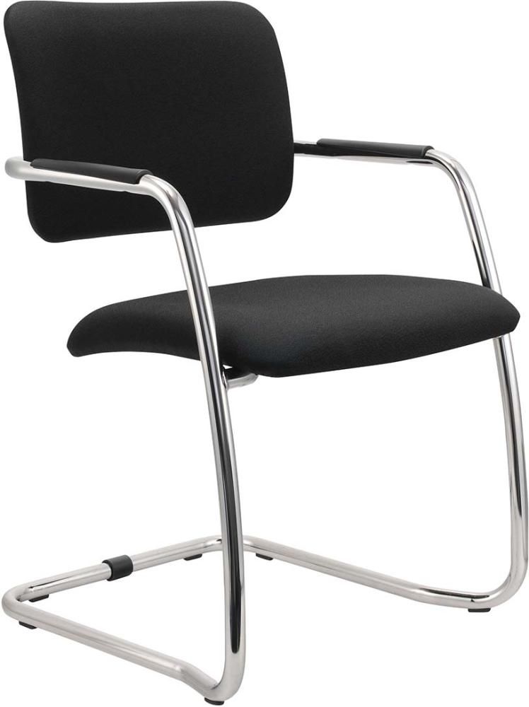 Besucherstuhl Freischwi. Schwarz ( 2 Stühle Set)