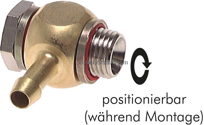 L-Gewindetülle G 1/4"-6 (1/4")mm, Elastomerdichtung