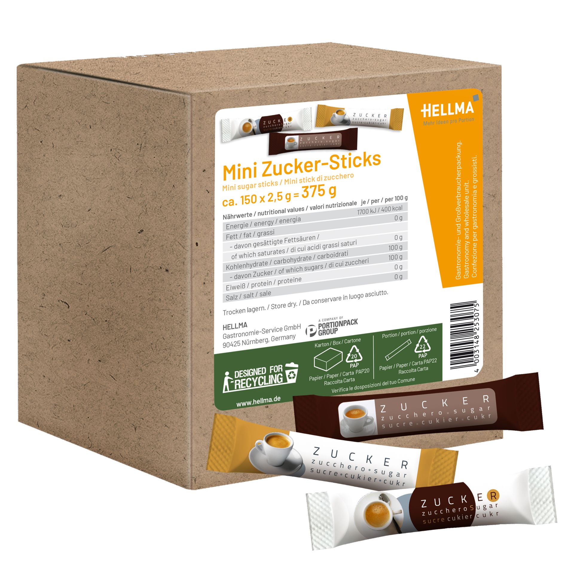 Mini Zucker-Sticks 150x2,5g