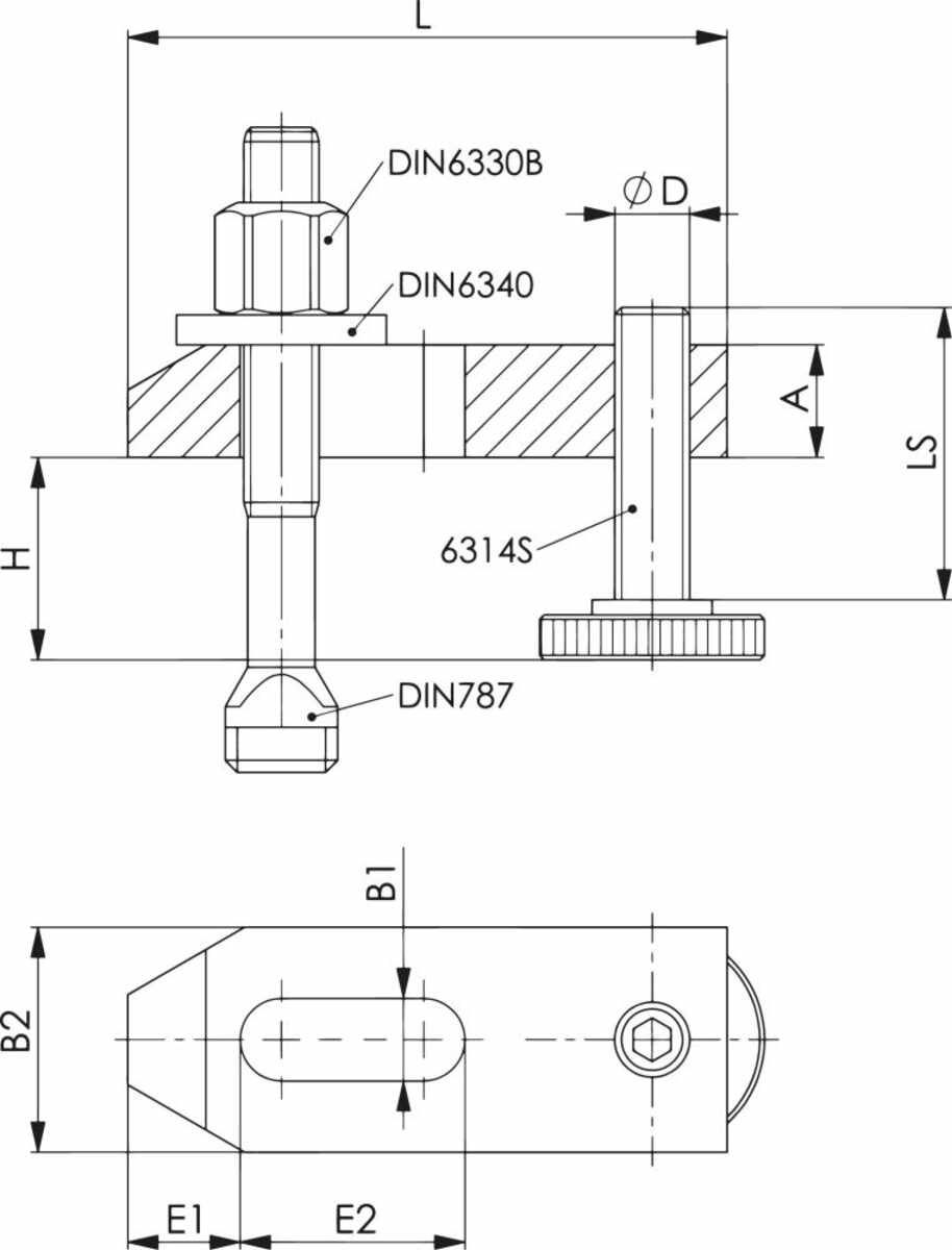 Spanneisen DIN6314V verstärkt 12/10-40 mm AMF