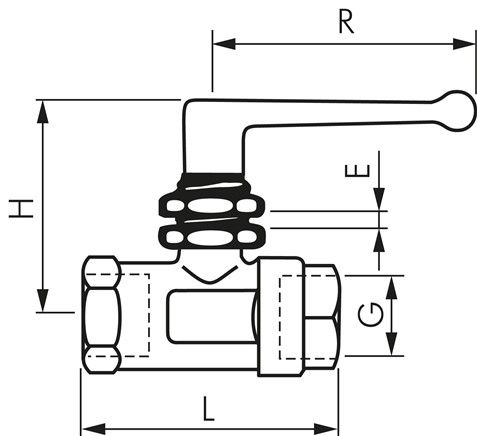 Messing-Kugelhahn, G 1/8", PN 20, Schalttafeleinbau