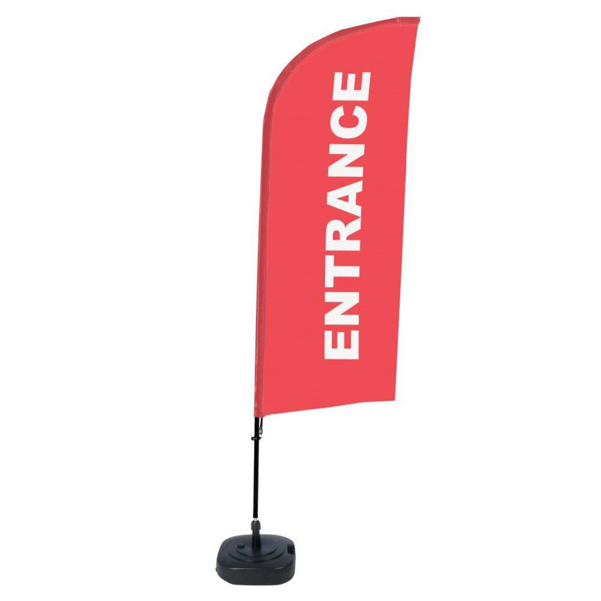 Beachflag Eingang rt englisch