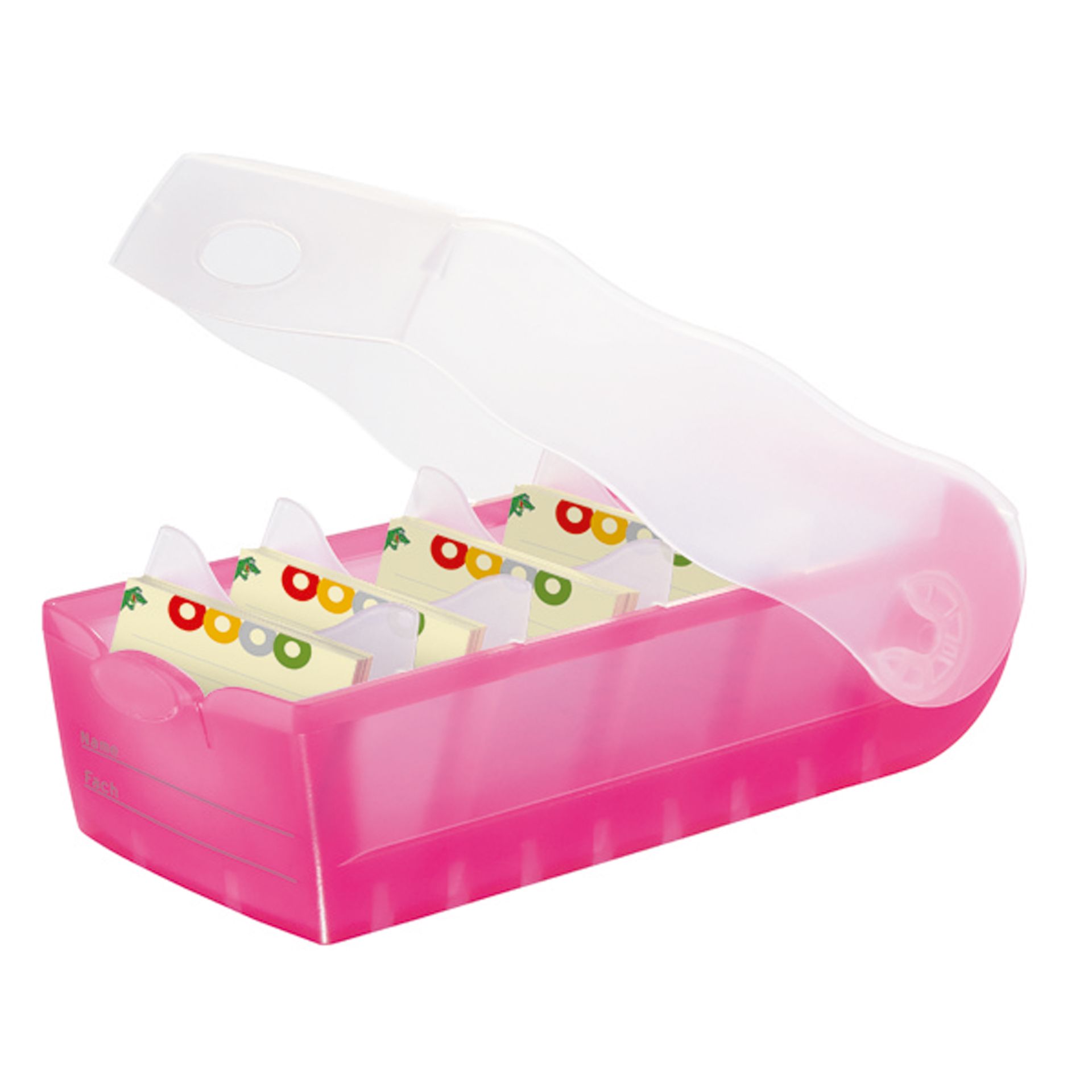 Karteikasten CROCO DIN A8 PP pink transluzent