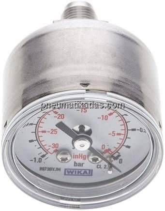 ES-Manometer waagerecht, 40mm, -1 bis 0 bar, G 1/8"