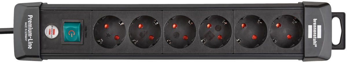 Premium-Line Steckdosenleiste 6-fach schwarz 3m H05VV-F 3G1,5