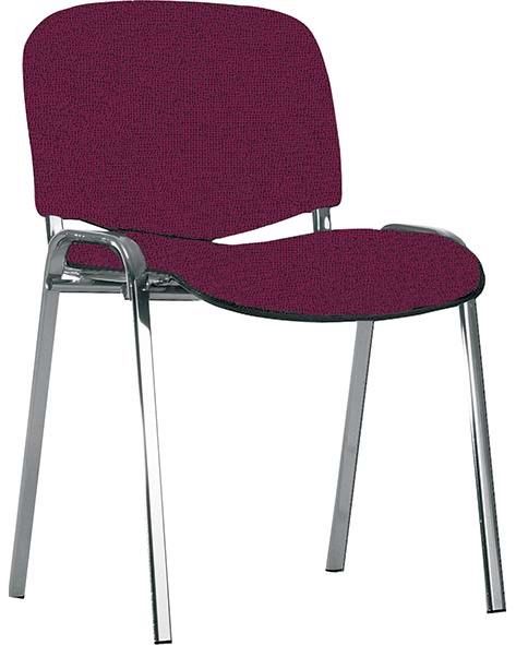 Besucherstuhl ISO 4L chrom / bordeaux chrom / bordeaux
