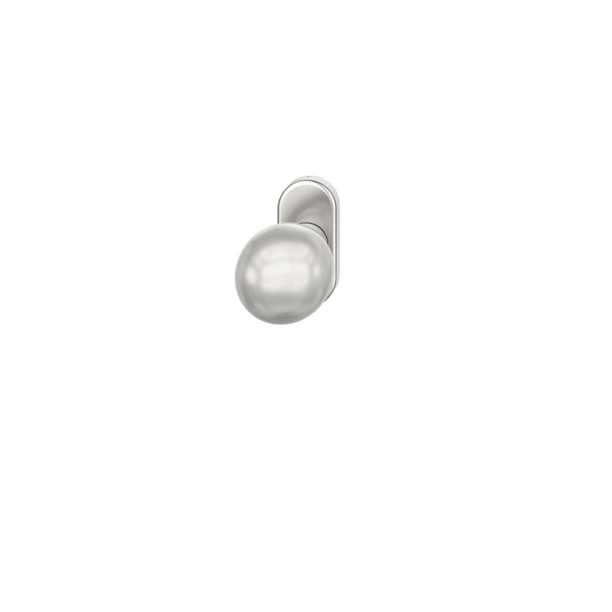 RT-Türknopf 8 mm drehbar Rosette oval/unsichtbare Befestigung Aluminium naturfarbig