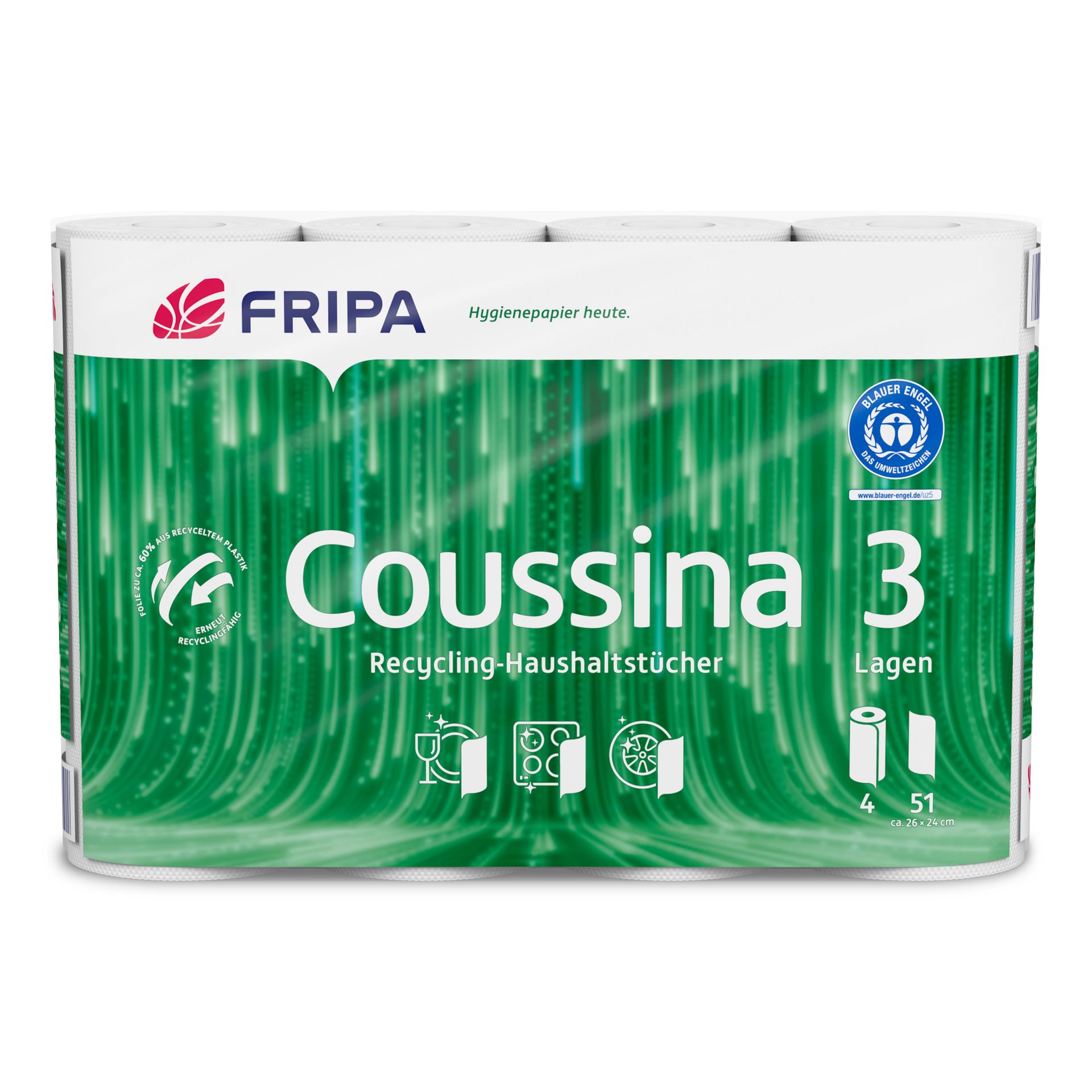 Küchenrolle Coussina 3-lagig weiß 4 St./Pack.