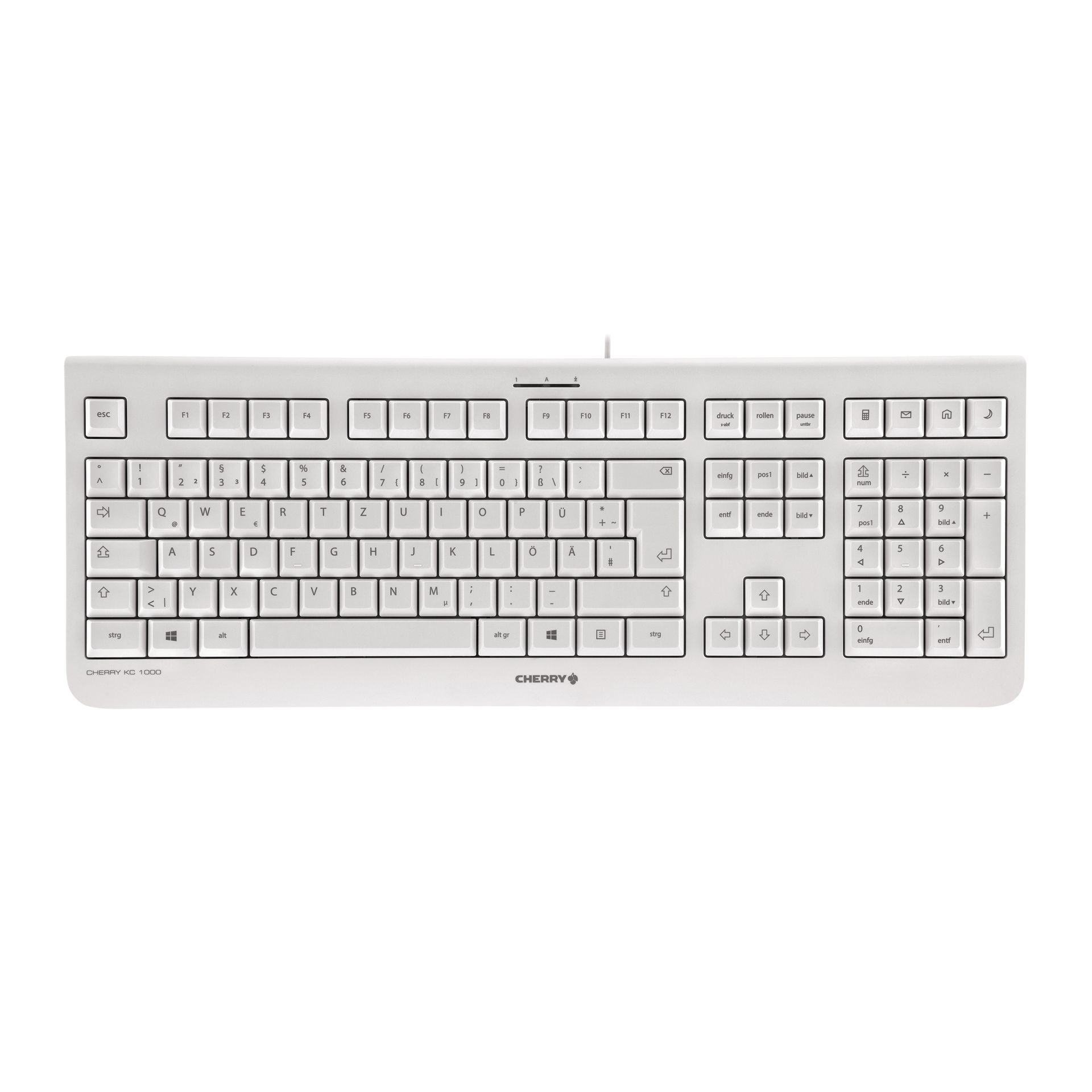 Tastatur KC1000 USB Flüsteranschlag weiß/grau