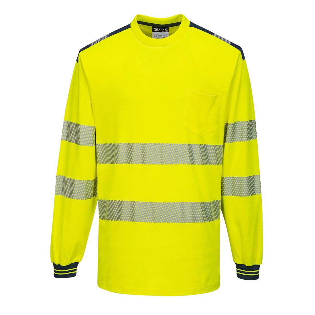 Portwest PW3 Warnschutz-Langarmshirt, Gelb/Blau, Gr. 2XL