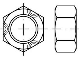 ISO 7042 A 2 M 10 ISO 4032 mit 3-Punkt-Quetschung A 2 S