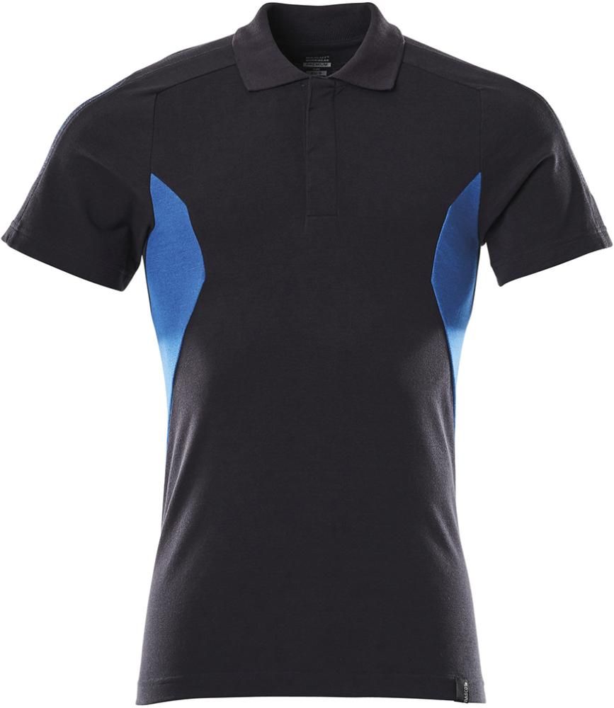 Polo-Shirt 18383, moderne Passform, schwarzblau/azurblau, Gr.XS
